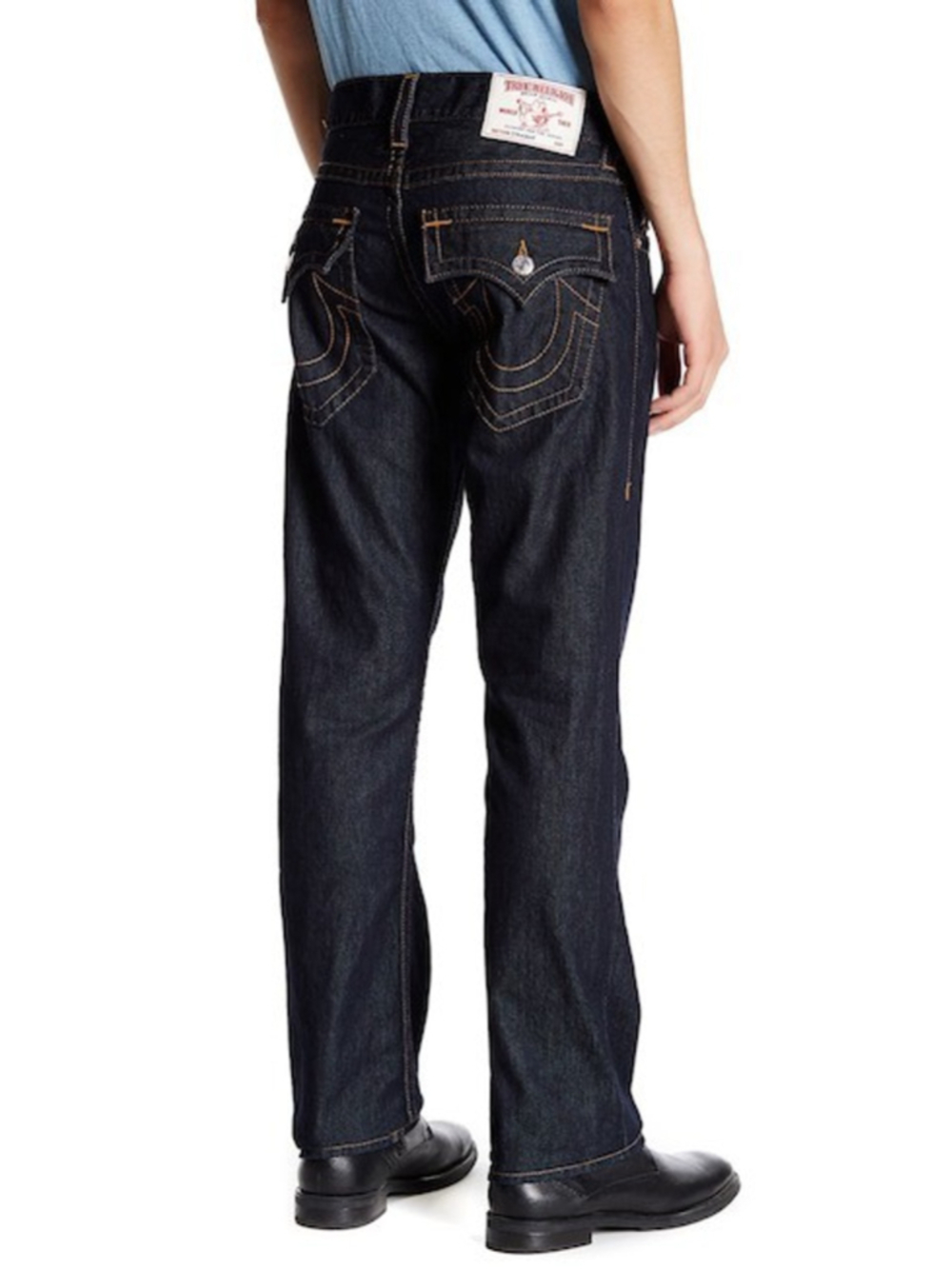 MENS 42 X 32 True Religion VINTAGE Straight FLAP POCKET Jeans WFLPS BROWN GOLD